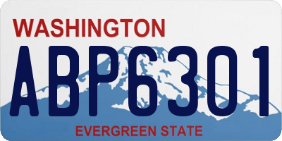 WA license plate ABP6301