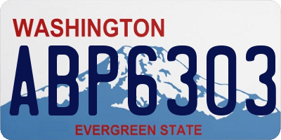 WA license plate ABP6303