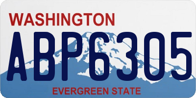 WA license plate ABP6305