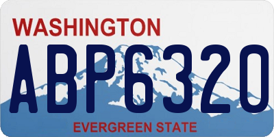 WA license plate ABP6320