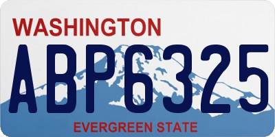 WA license plate ABP6325