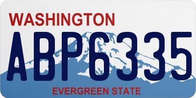 WA license plate ABP6335