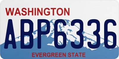 WA license plate ABP6336