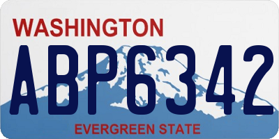 WA license plate ABP6342