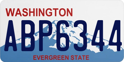 WA license plate ABP6344