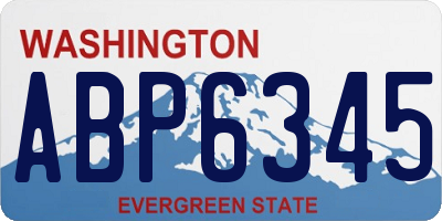 WA license plate ABP6345