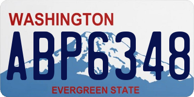 WA license plate ABP6348