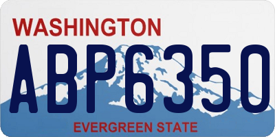 WA license plate ABP6350