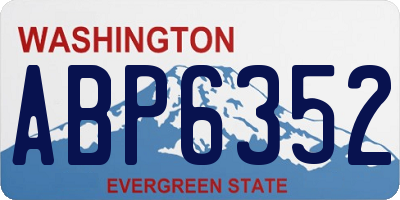 WA license plate ABP6352