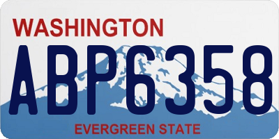 WA license plate ABP6358