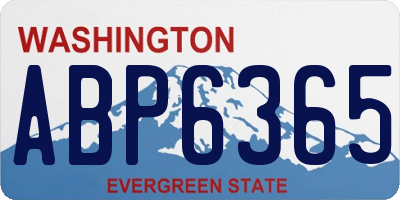 WA license plate ABP6365