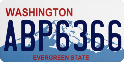 WA license plate ABP6366