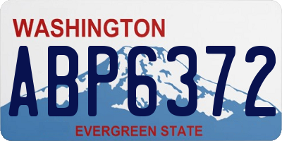 WA license plate ABP6372