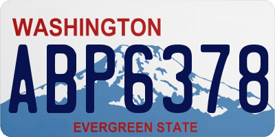 WA license plate ABP6378