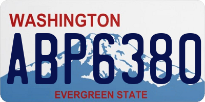WA license plate ABP6380