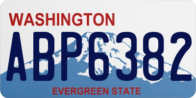 WA license plate ABP6382