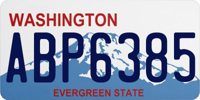 WA license plate ABP6385