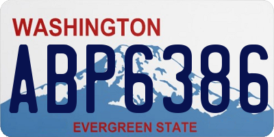 WA license plate ABP6386