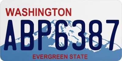 WA license plate ABP6387