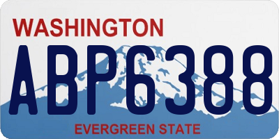 WA license plate ABP6388