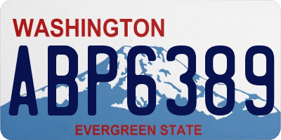 WA license plate ABP6389