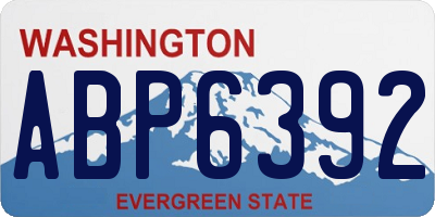 WA license plate ABP6392