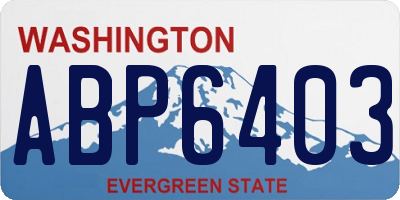 WA license plate ABP6403