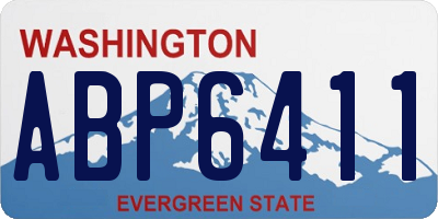 WA license plate ABP6411
