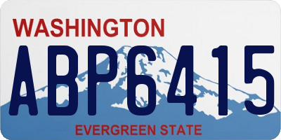 WA license plate ABP6415