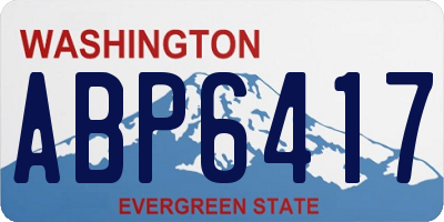 WA license plate ABP6417