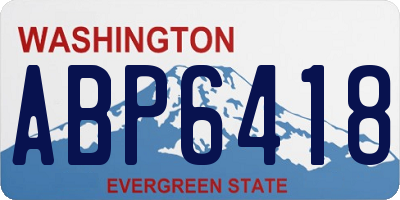 WA license plate ABP6418
