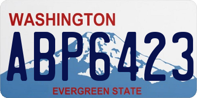WA license plate ABP6423