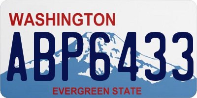 WA license plate ABP6433