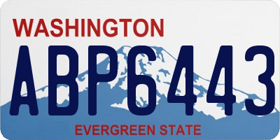 WA license plate ABP6443