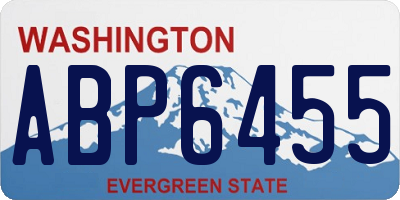 WA license plate ABP6455
