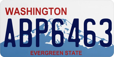WA license plate ABP6463