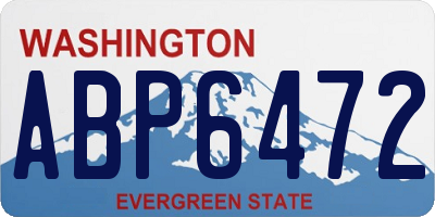 WA license plate ABP6472