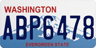 WA license plate ABP6478