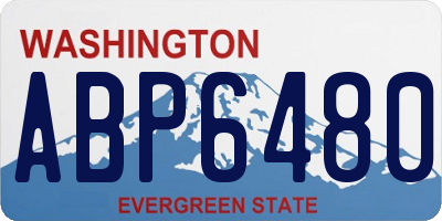 WA license plate ABP6480