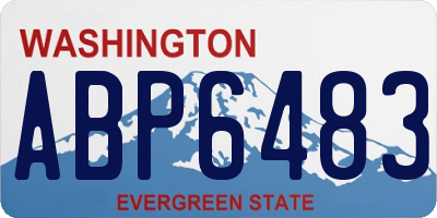 WA license plate ABP6483