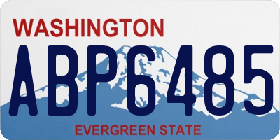 WA license plate ABP6485