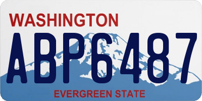 WA license plate ABP6487