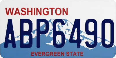 WA license plate ABP6490