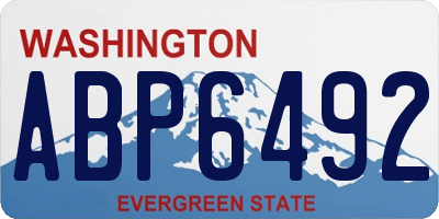 WA license plate ABP6492