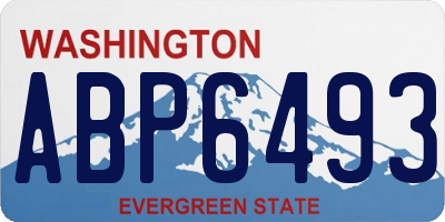 WA license plate ABP6493