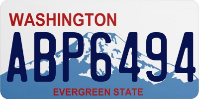 WA license plate ABP6494