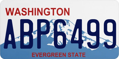 WA license plate ABP6499