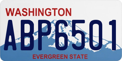 WA license plate ABP6501