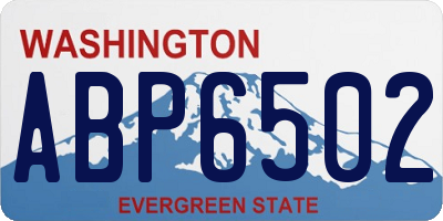 WA license plate ABP6502