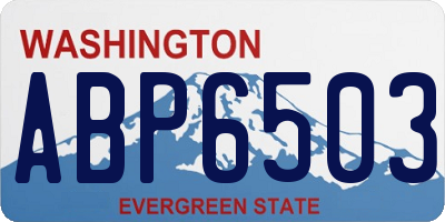 WA license plate ABP6503